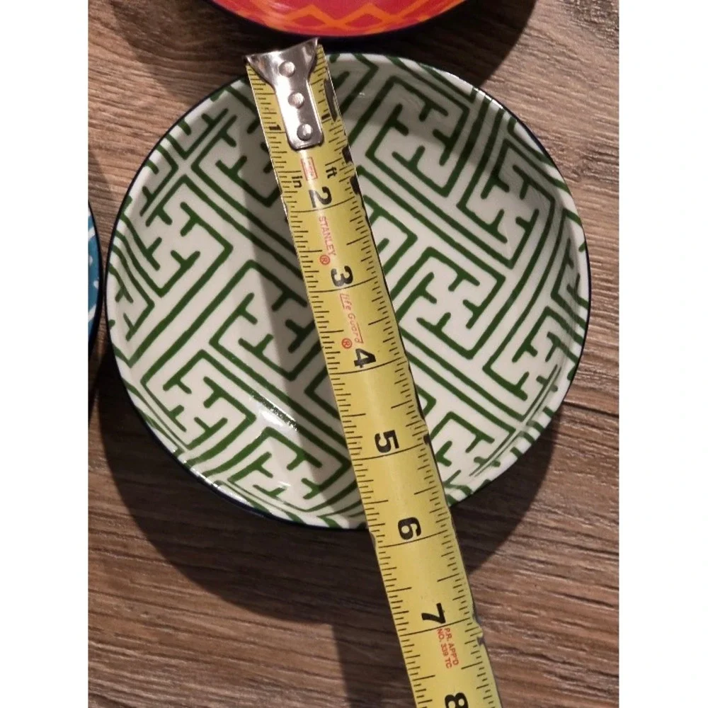 Williams Sonoma Geometric‎ Bowls Set of 4 Red Orange Blue Green - Picture 9 of 12